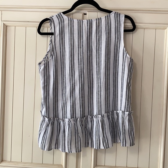 NWT Striped Loft Petite Peplum Tank - Picture 5 of 6